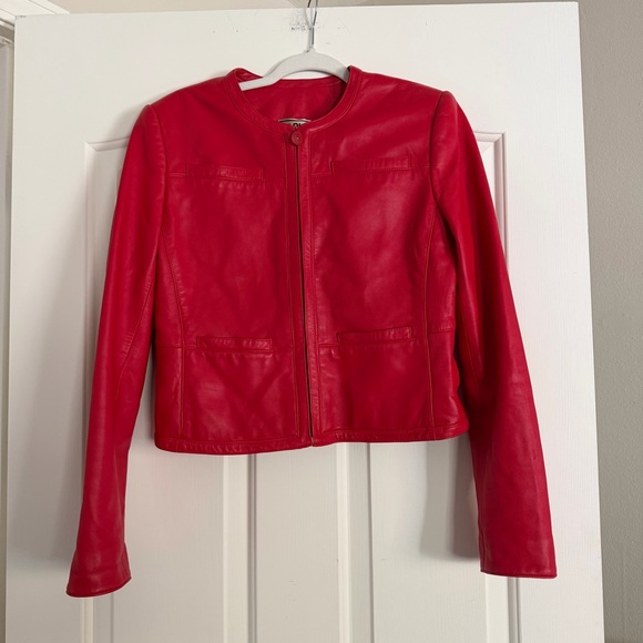 Carlisle Jackets & Blazers - Carlisle Red Leather Jacket | Zip Front | Size 4